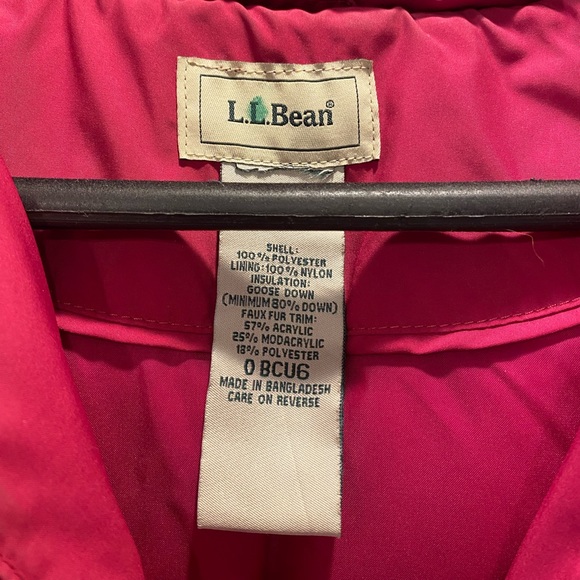 L.L. Bean long down raspberry coat XL - 1X - Picture 3 of 4